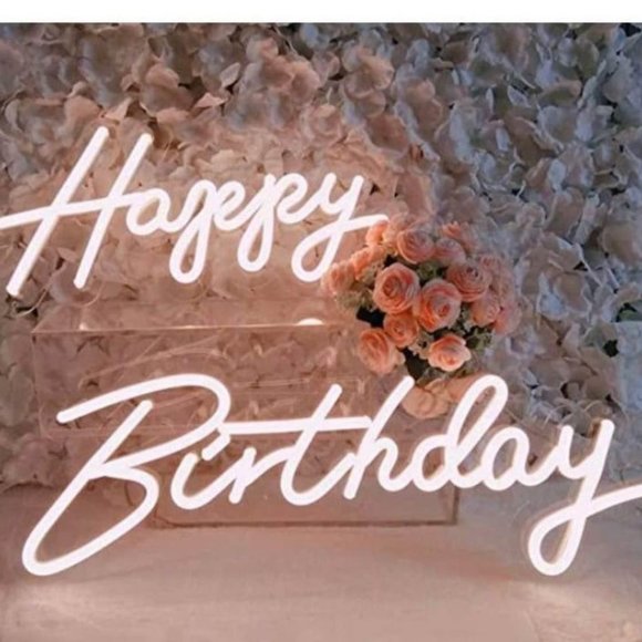 Happy Birthday Neon Sign 23x8 NEW - Picture 1 of 7